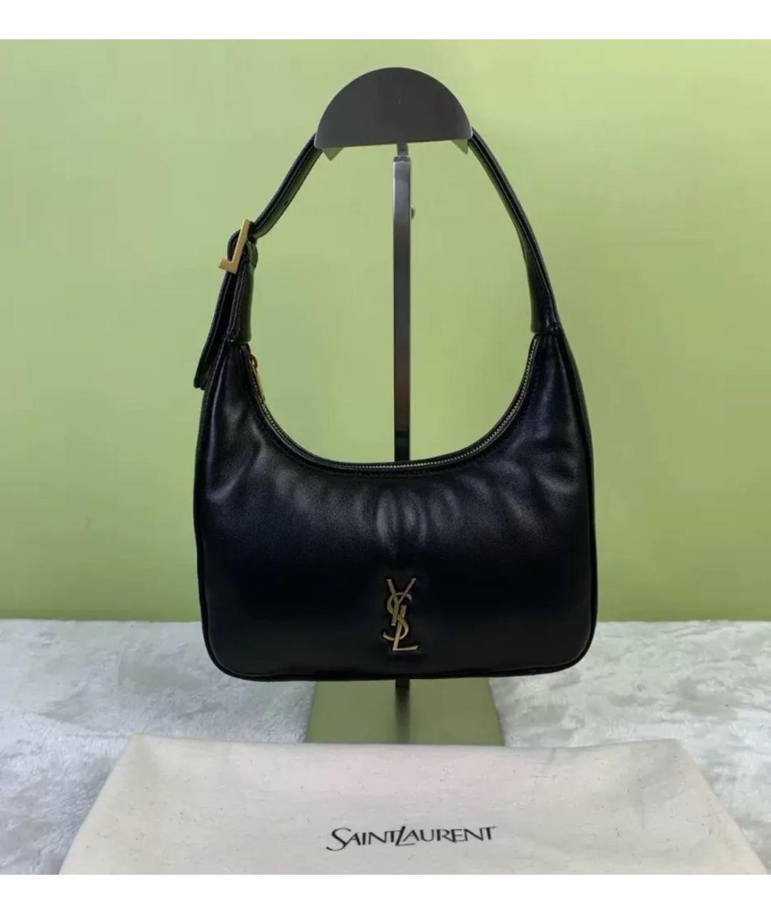 SAINT LAURENT Черная кожаная сумка через плечо, фото 2