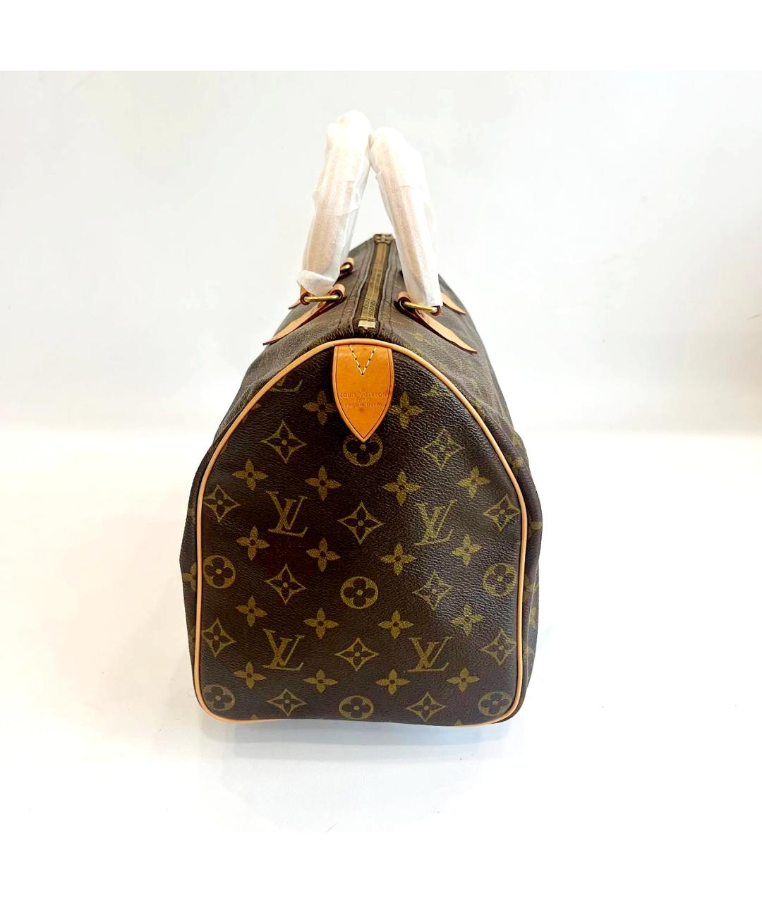 LOUIS VUITTON Коричневая кожаная сумка с короткими ручками, фото 5