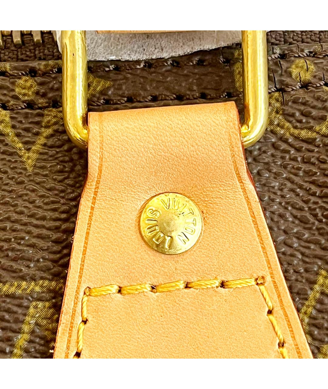 LOUIS VUITTON Коричневая кожаная сумка с короткими ручками, фото 7