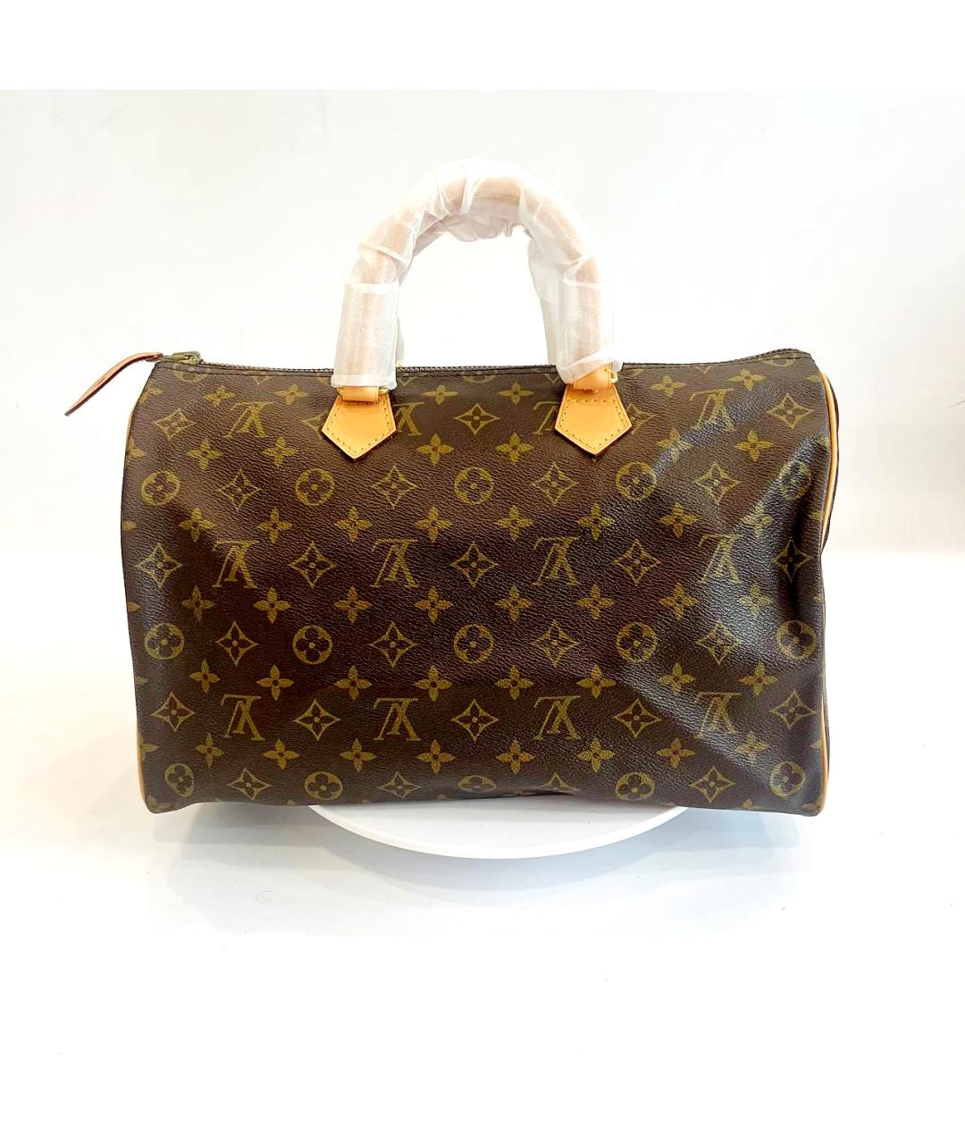 LOUIS VUITTON Коричневая кожаная сумка с короткими ручками, фото 2