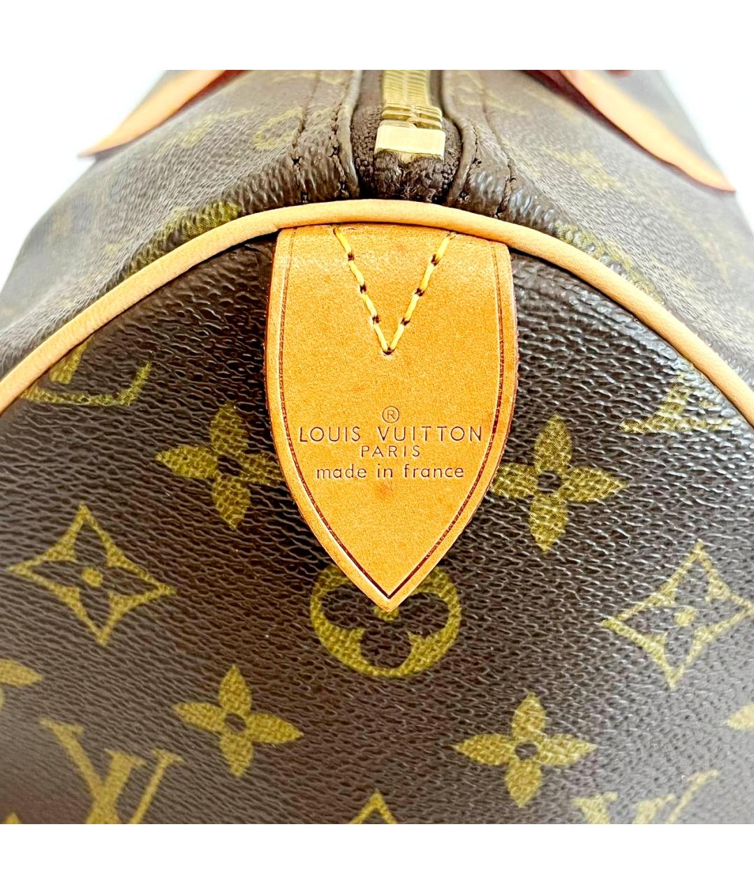 LOUIS VUITTON Коричневая кожаная сумка с короткими ручками, фото 6