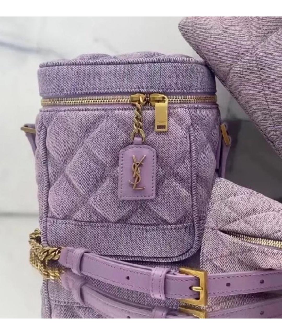 SAINT LAURENT Фиолетовая деним сумка через плечо, фото 3