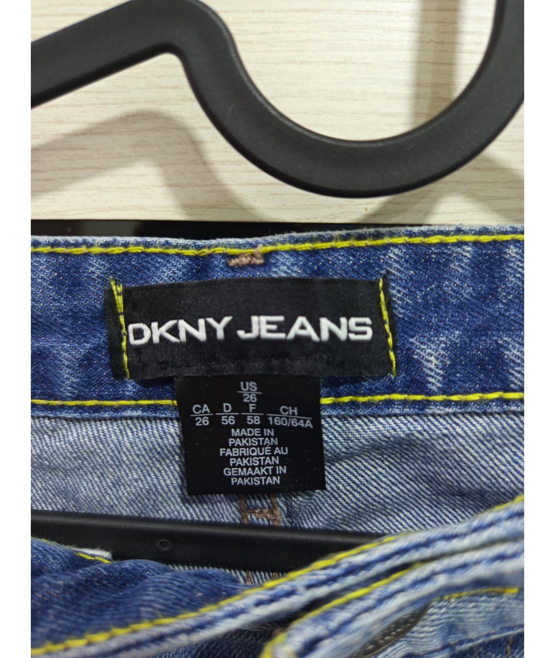 DKNY Голубые хлопковые прямые джинсы, фото 6