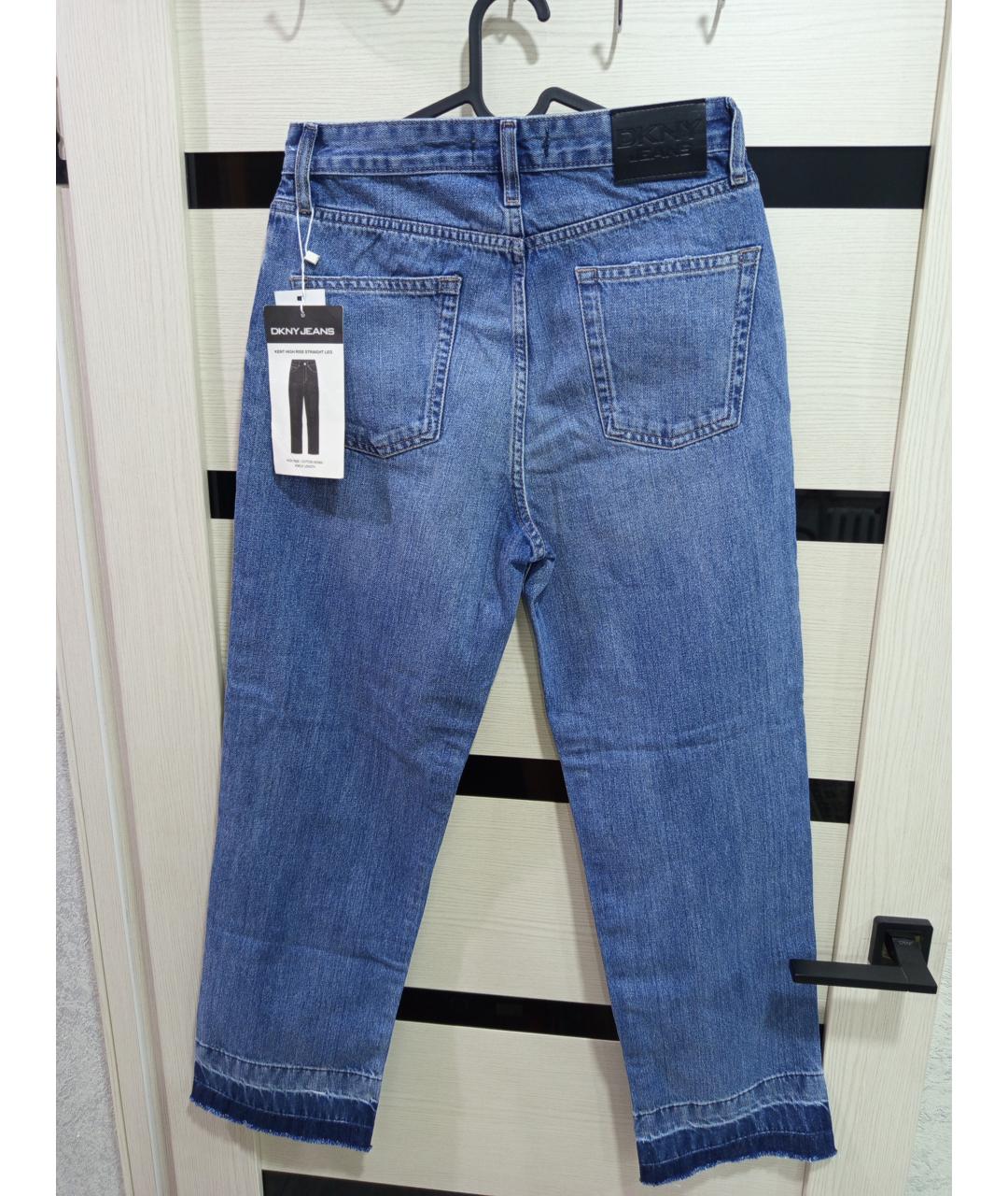 DKNY Голубые хлопковые прямые джинсы, фото 3