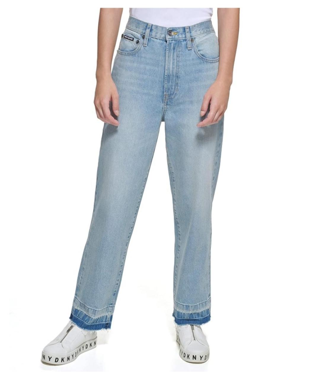 DKNY Голубые хлопковые прямые джинсы, фото 2