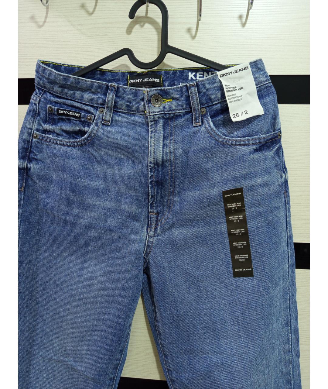 DKNY Голубые хлопковые прямые джинсы, фото 4