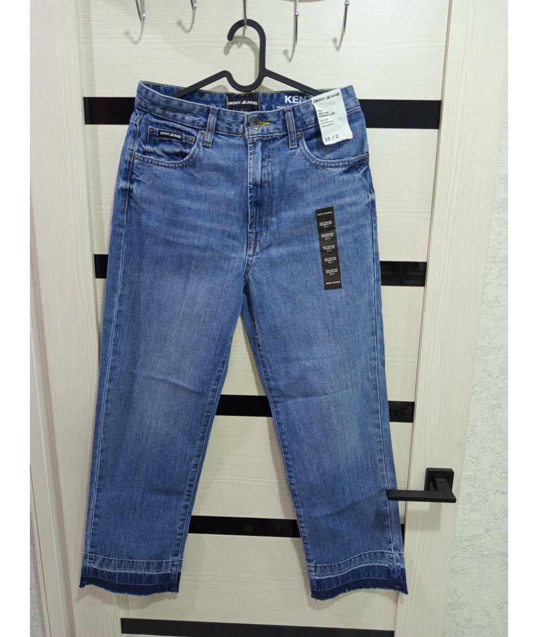 DKNY Голубые хлопковые прямые джинсы, фото 7