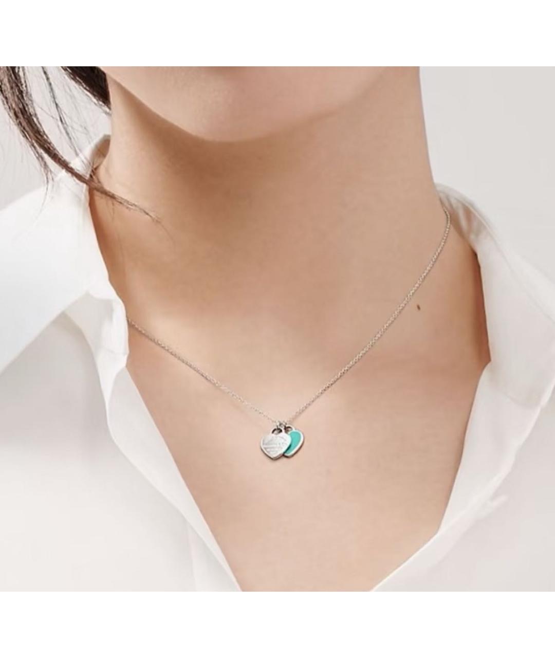 TIFFANY&CO Бирюзовая серебряная подвеска, фото 4