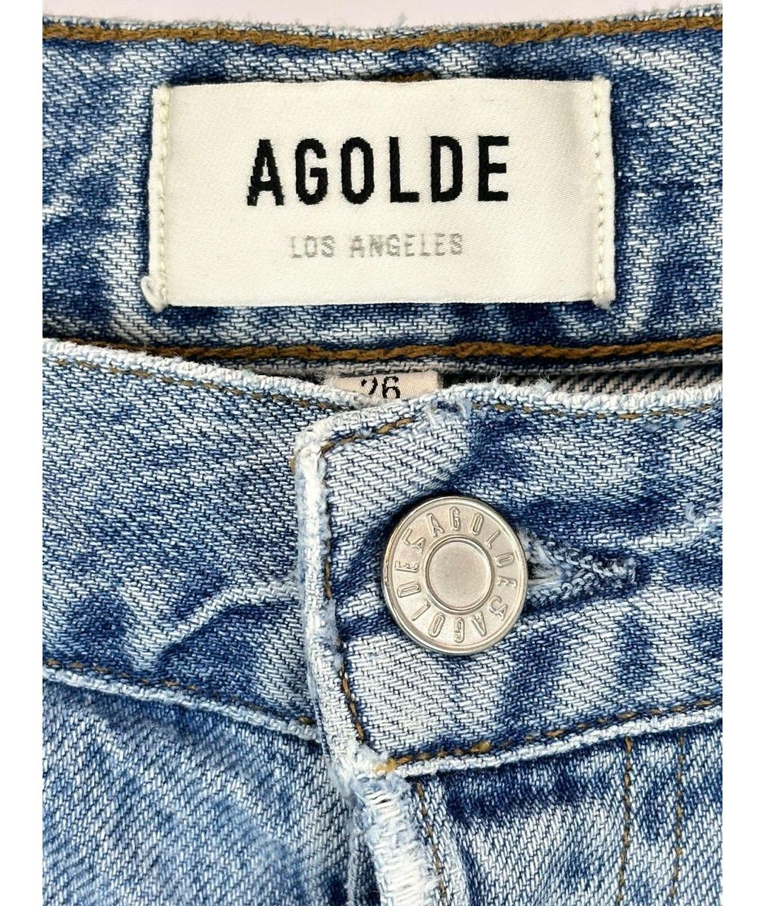 AGOLDE Голубые хлопковые прямые джинсы, фото 3