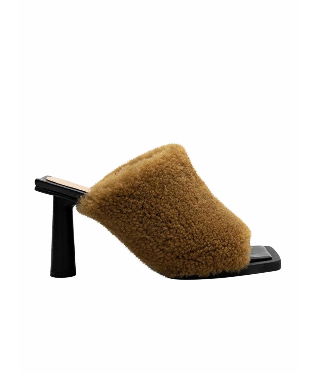 JACQUEMUS Черные кожаные босоножки, фото 1