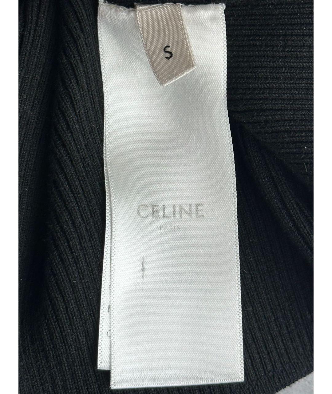 CELINE Черная хлопковая майка, фото 3