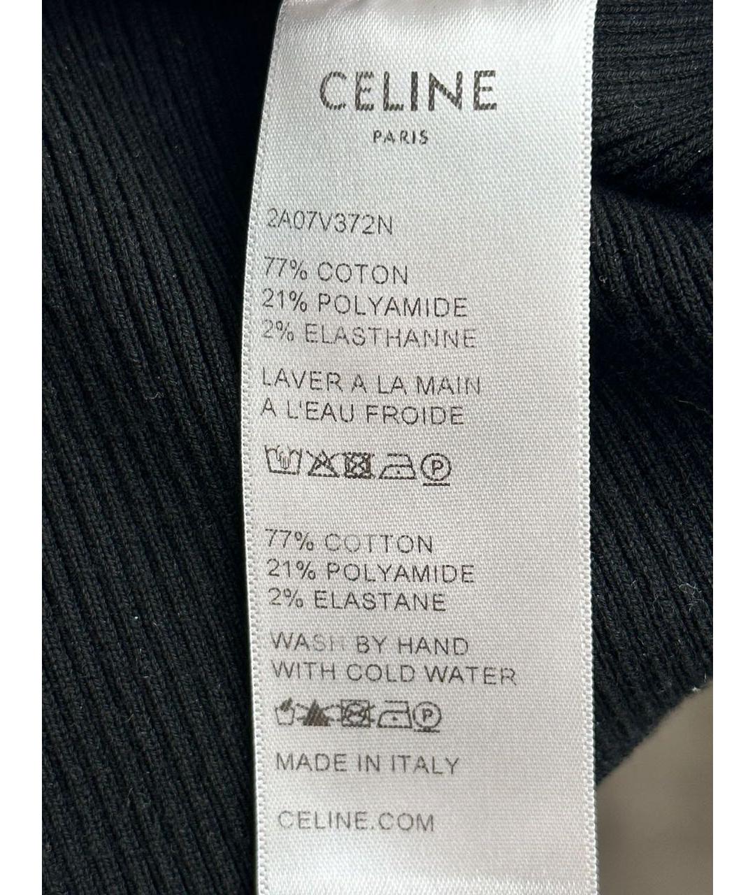 CELINE Черная хлопковая майка, фото 4