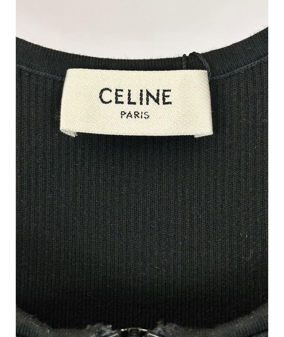 CELINE Черная хлопковая майка, фото 5