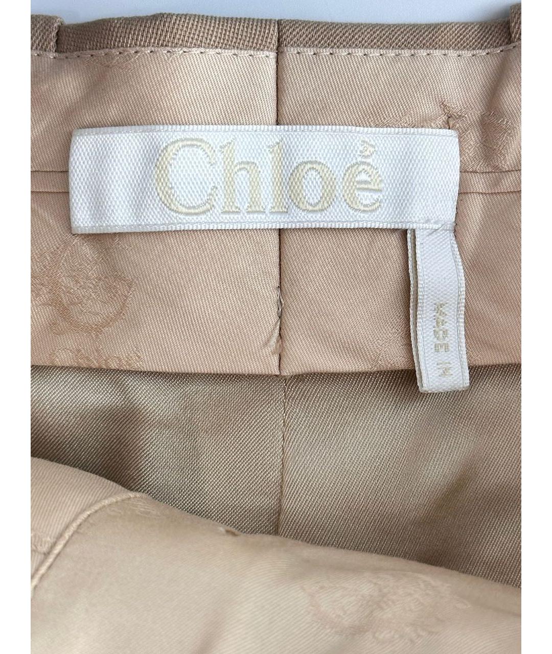 CHLOE Бежевые шерстяные прямые брюки, фото 3