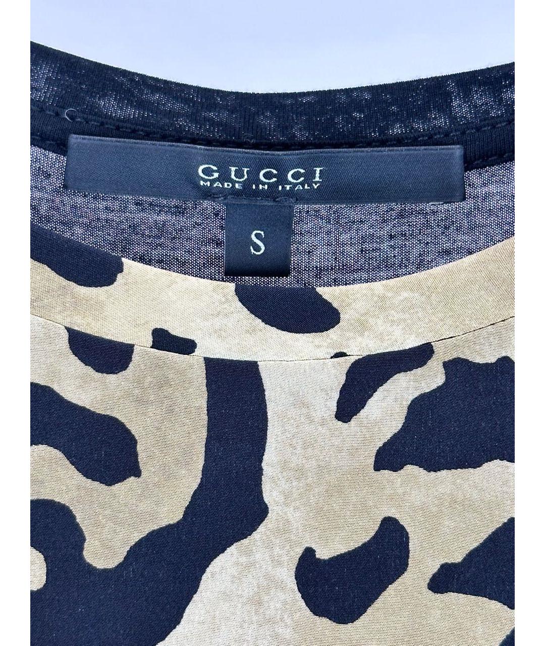 GUCCI Черная шелковая футболка, фото 3