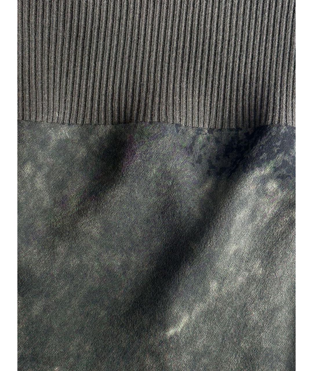 RICK OWENS Серая шелковая юбка миди, фото 4