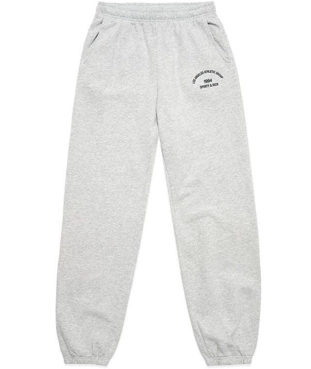 SPORTY AND RICH Серые хлопковые повседневные брюки, фото 1