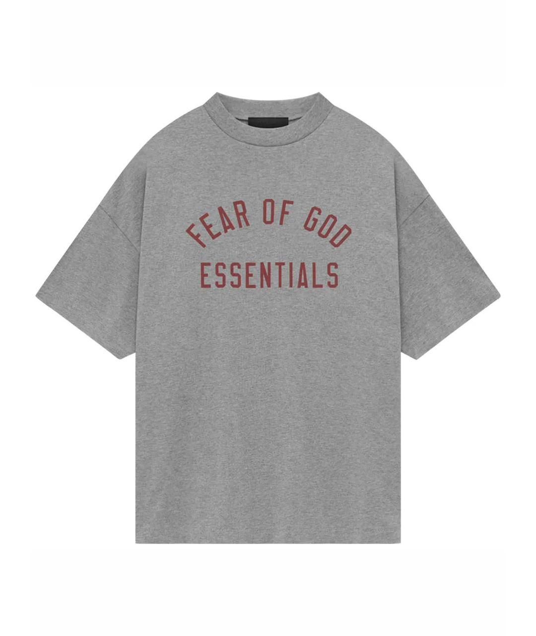 FEAR OF GOD ESSENTIALS Серая хлопковая футболка, фото 1