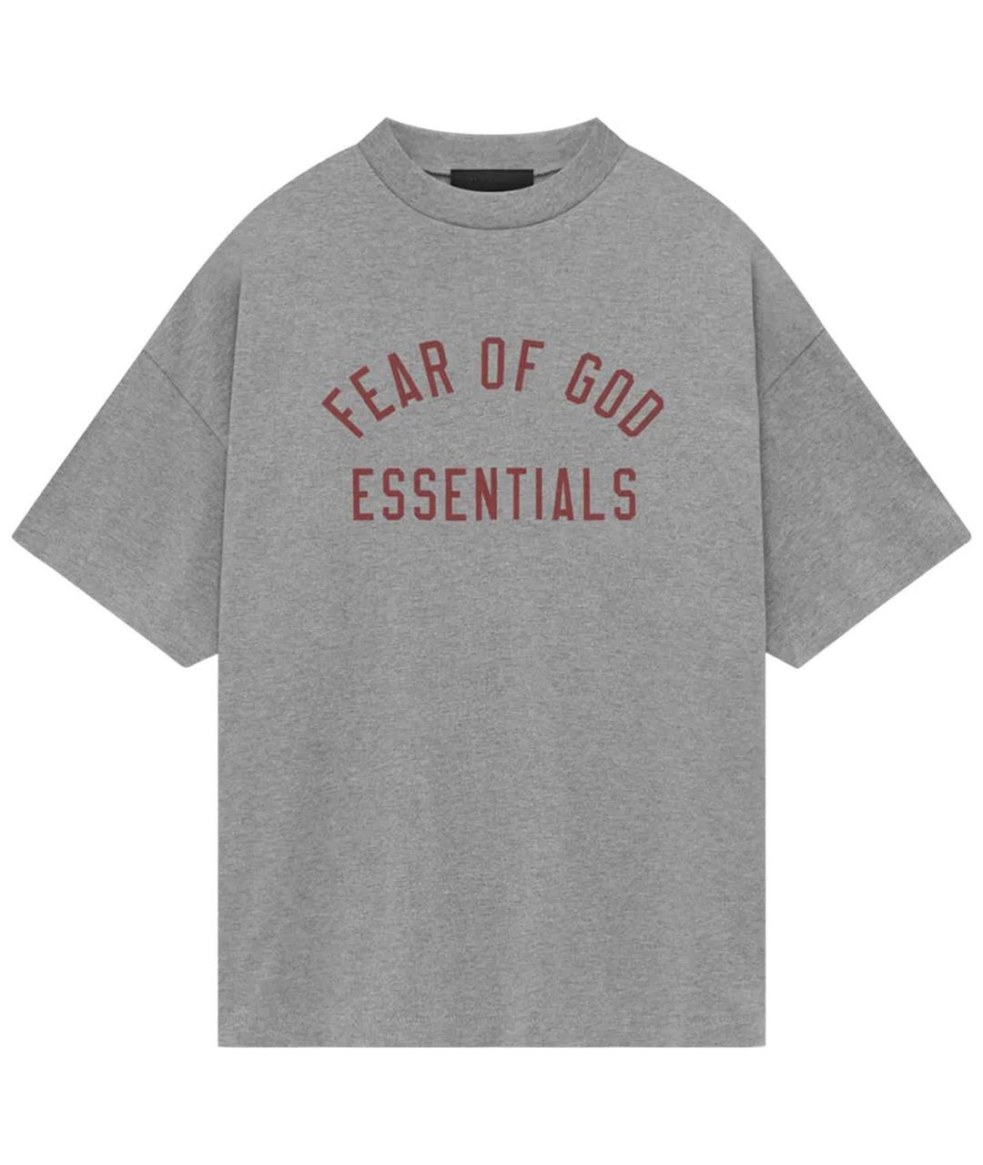 FEAR OF GOD ESSENTIALS Серая хлопковая футболка, фото 4
