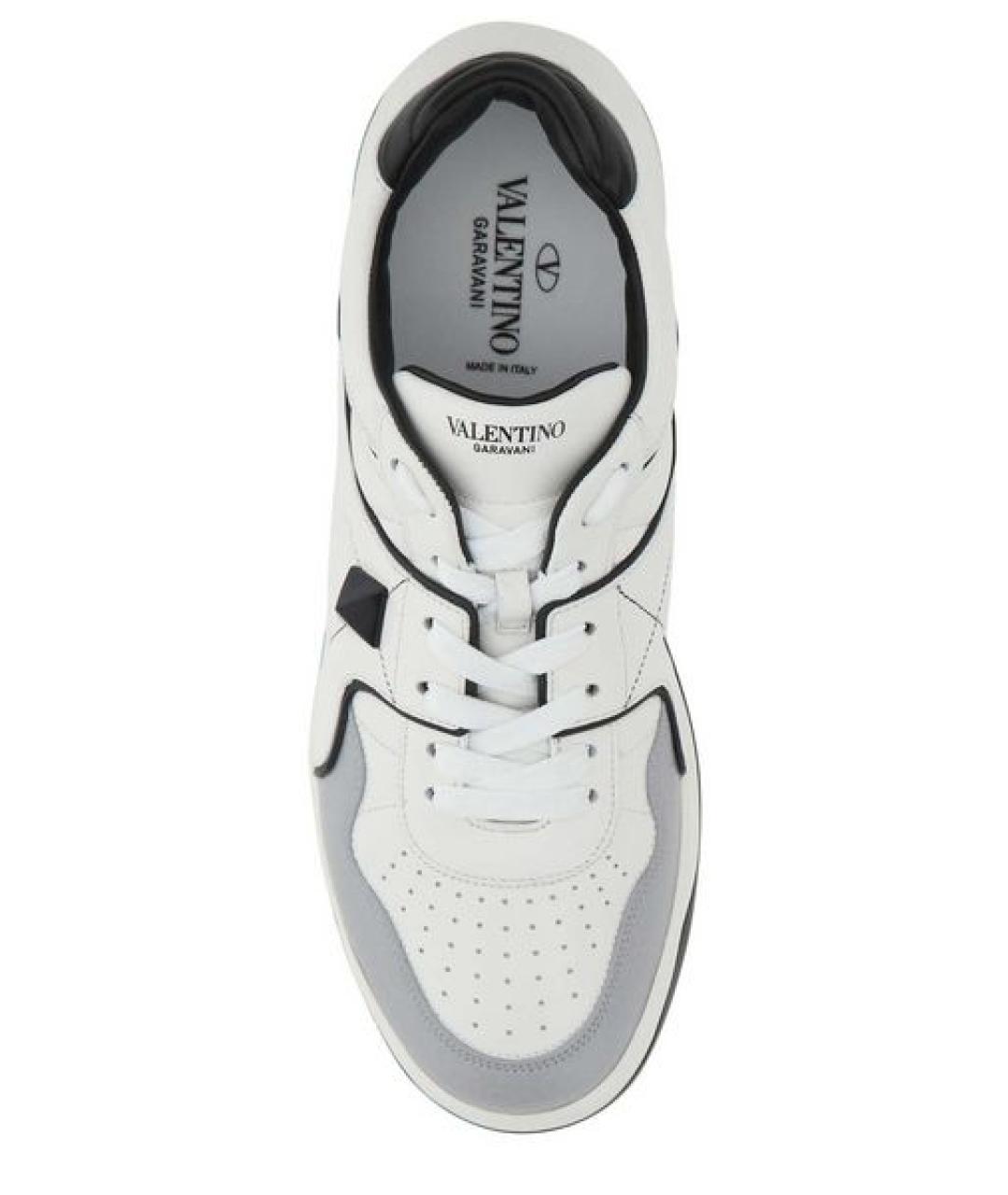 VALENTINO Белые кожаные низкие кроссовки / кеды, фото 3