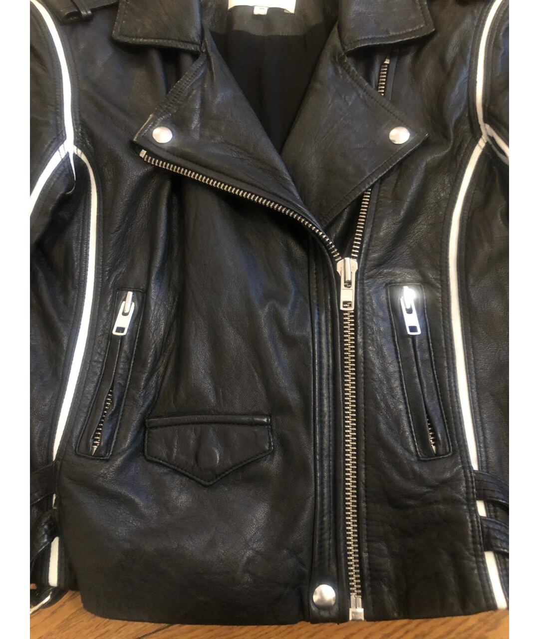 IRO Черная кожаная куртка, фото 4