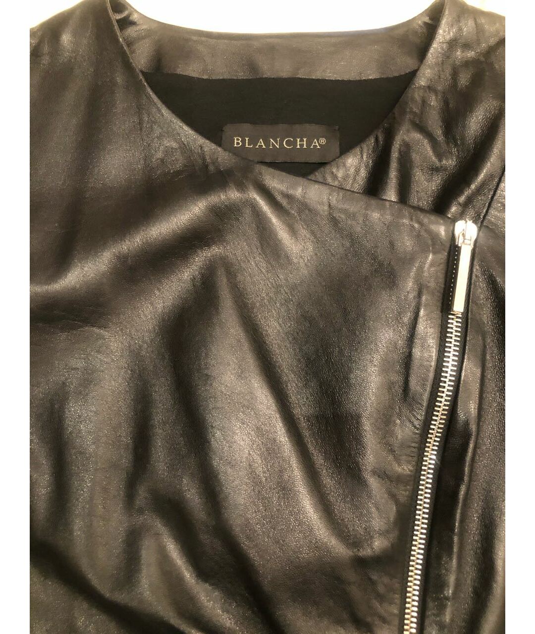 BLANCHA Черная кожаная куртка, фото 7