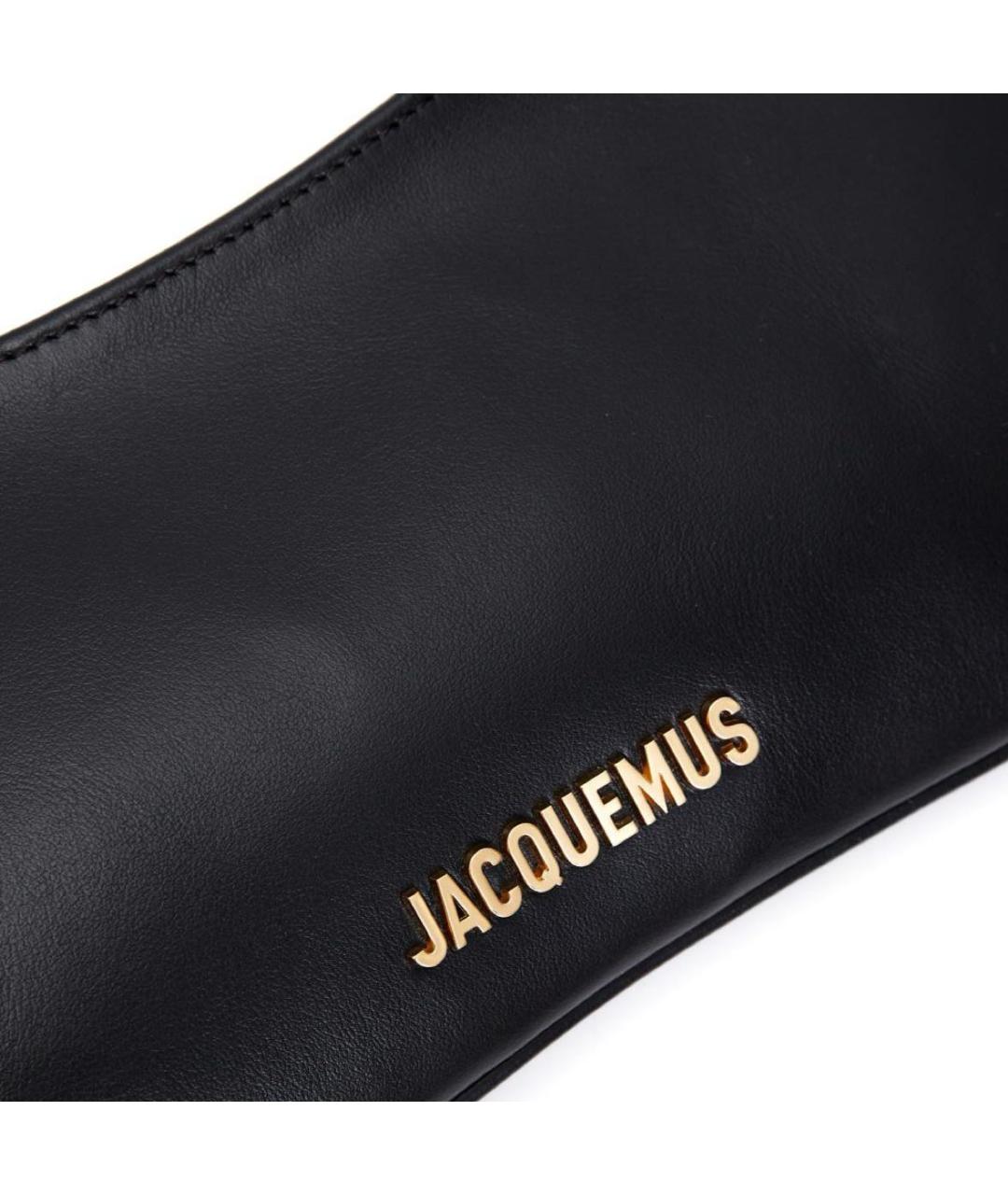 JACQUEMUS Черная кожаная сумка через плечо, фото 5