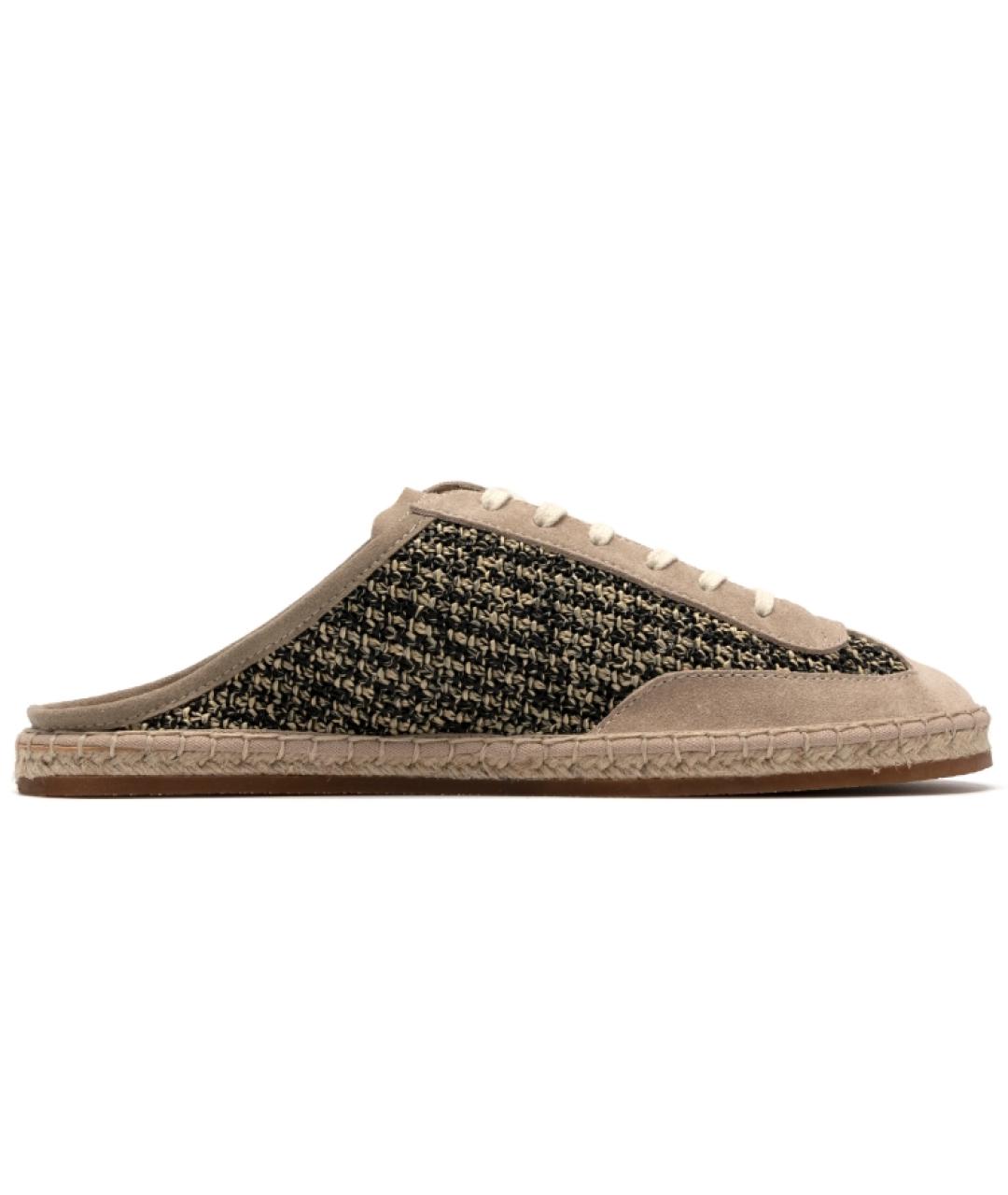 FOOT INDUSTRY Бежевые текстильные мюли, фото 1