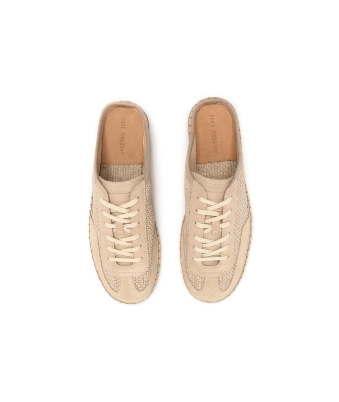 FOOT INDUSTRY Бежевые текстильные мюли, фото 4