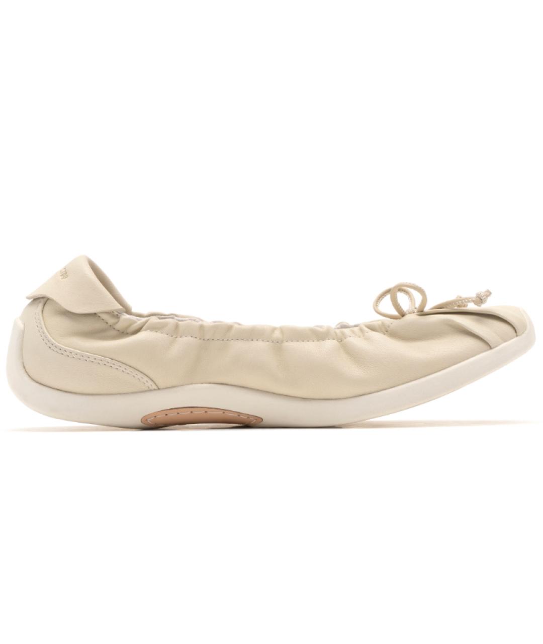 FOOT INDUSTRY Белые кожаные балетки, фото 1