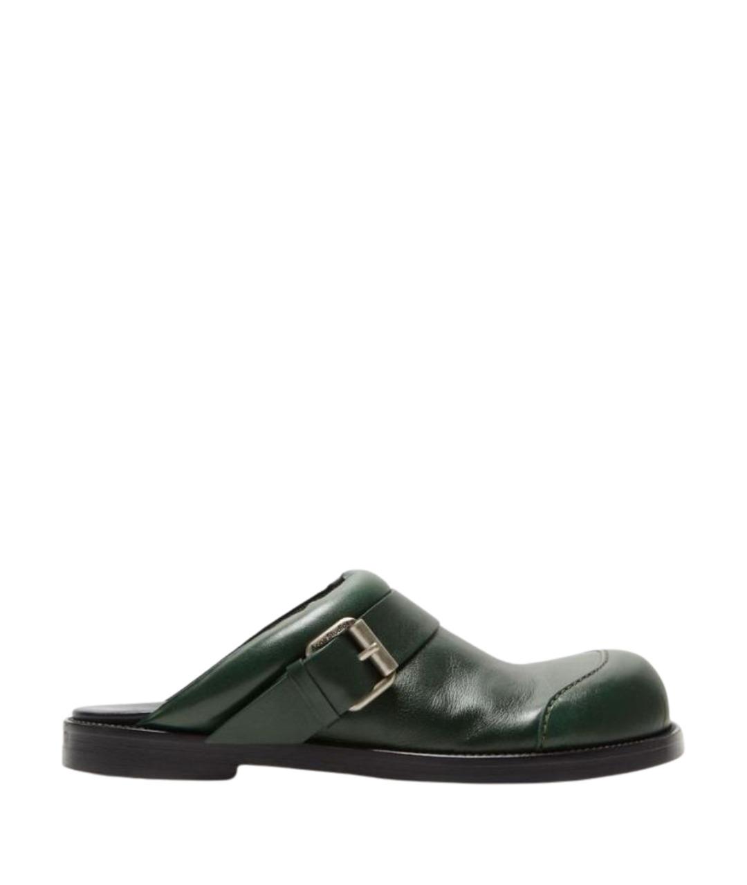 ACNE STUDIOS Зеленые кожаные сабо, фото 1