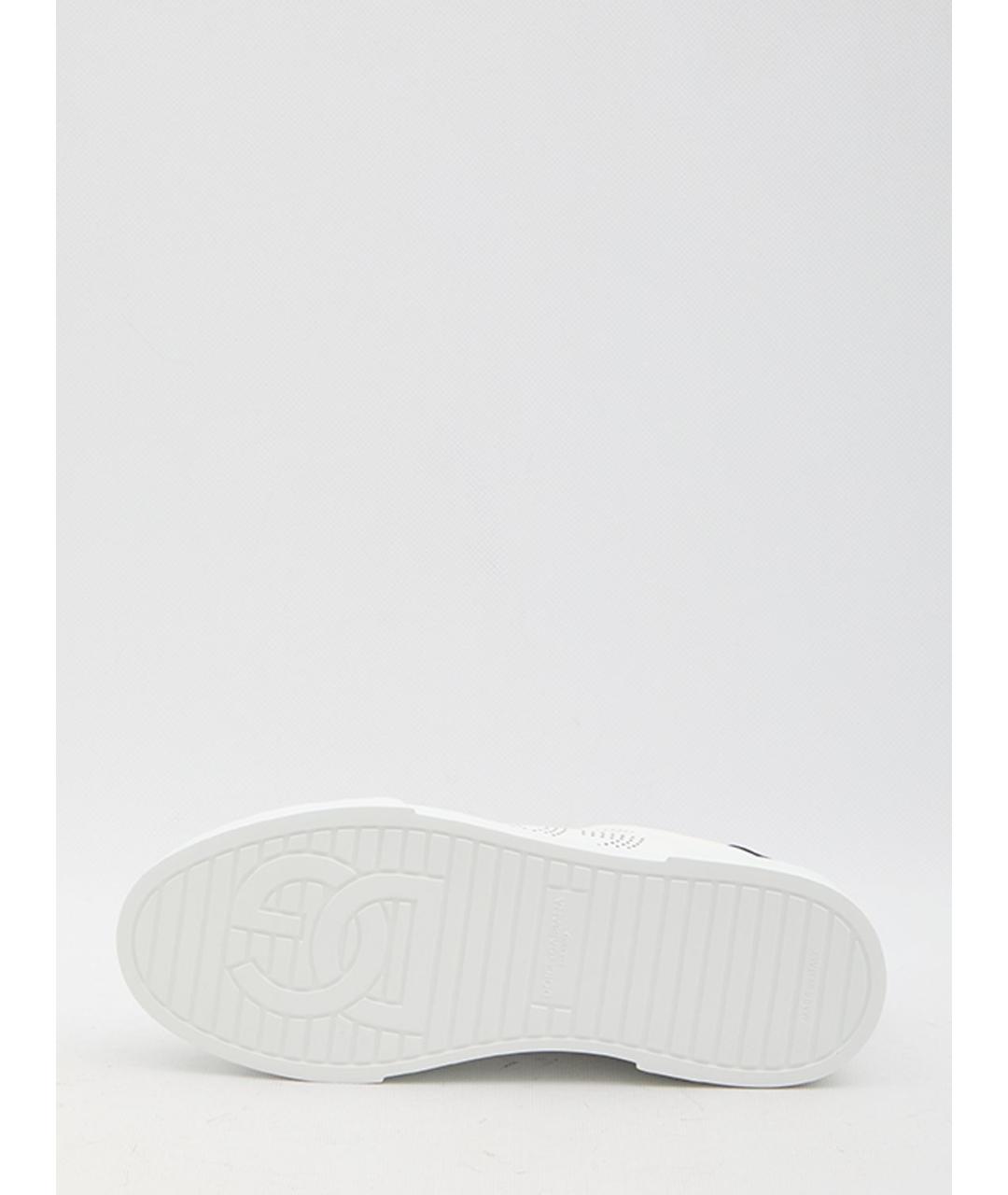 DOLCE&GABBANA Белые кожаные низкие кроссовки / кеды, фото 4