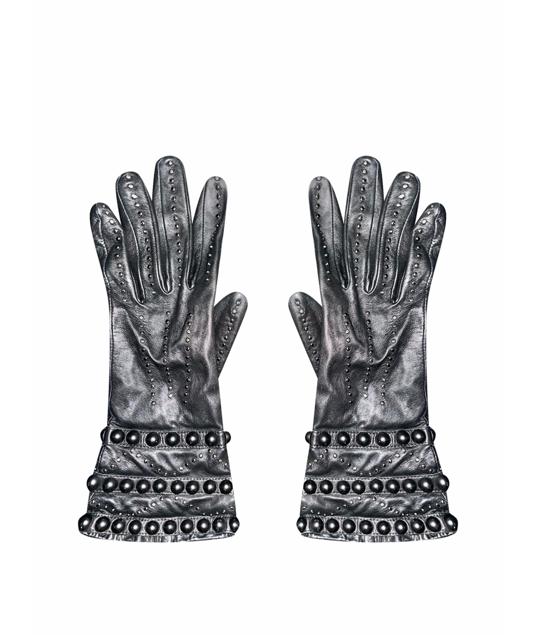 AGNELLE Черные кожаные перчатки, фото 1