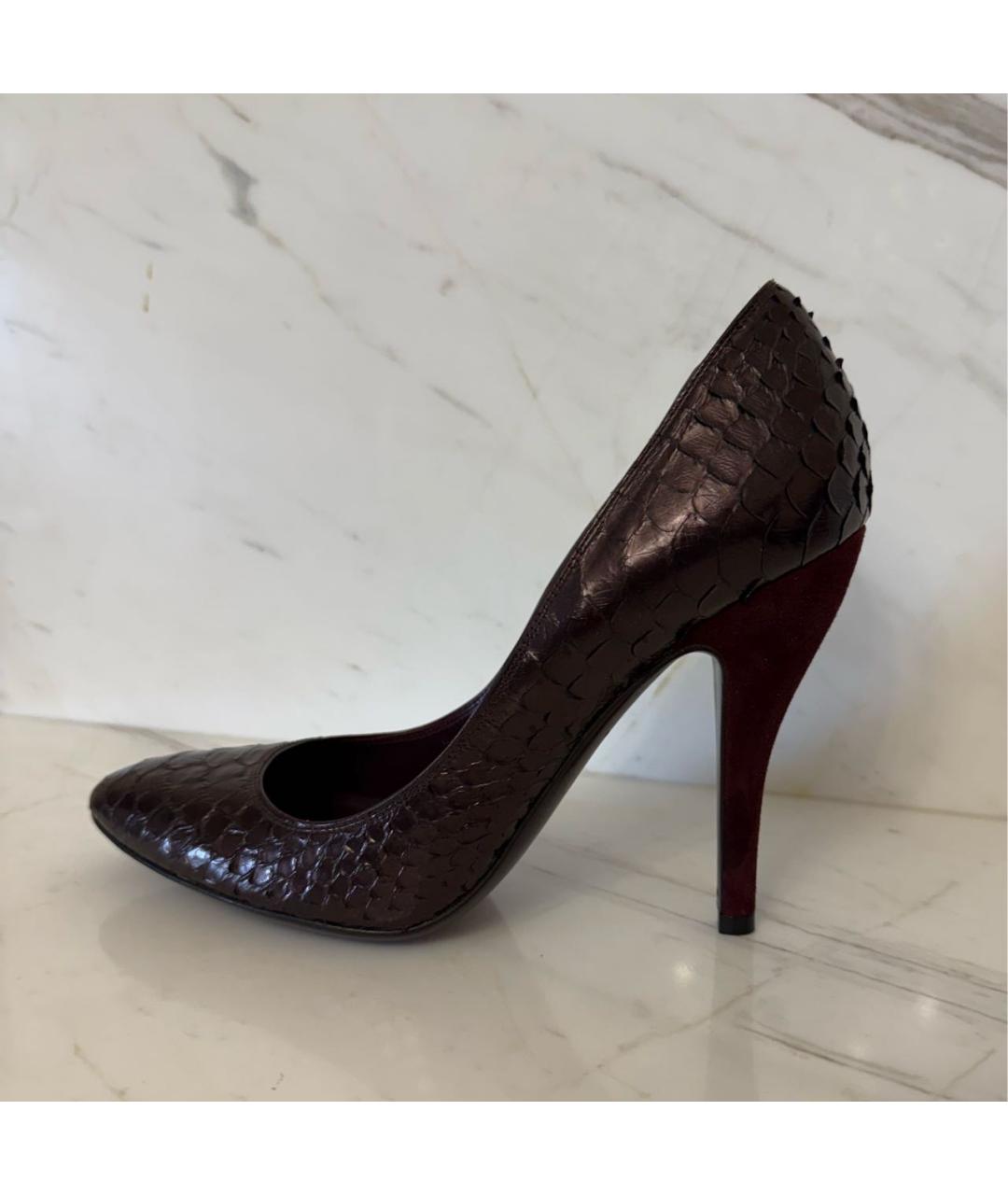 GUCCI Бордовые туфли из экзотической кожи, фото 7