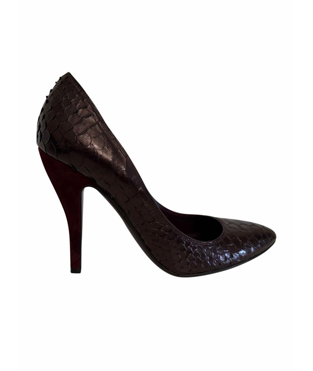 GUCCI Бордовые туфли из экзотической кожи, фото 1