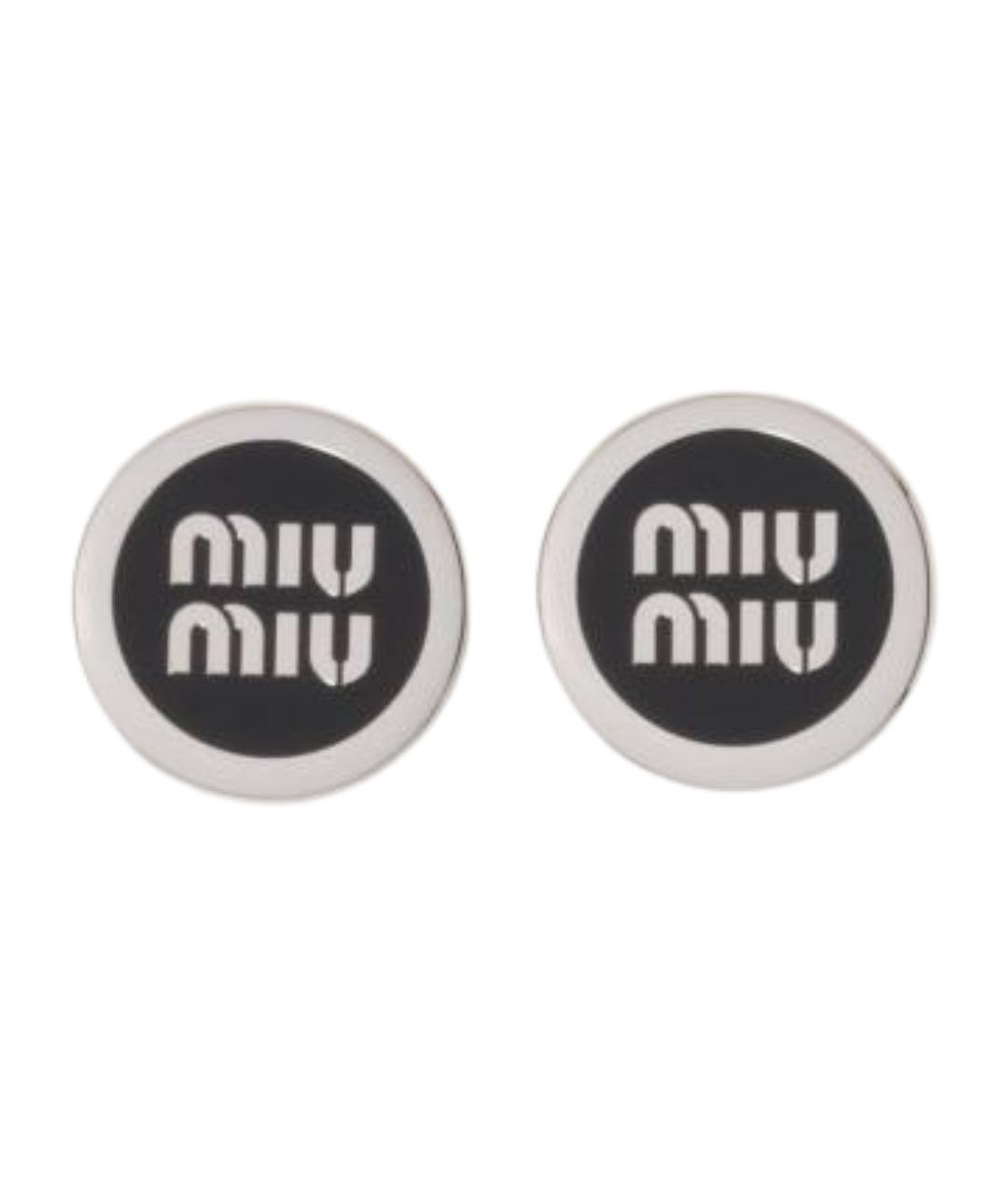 MIU MIU Черные металлические серьги, фото 1