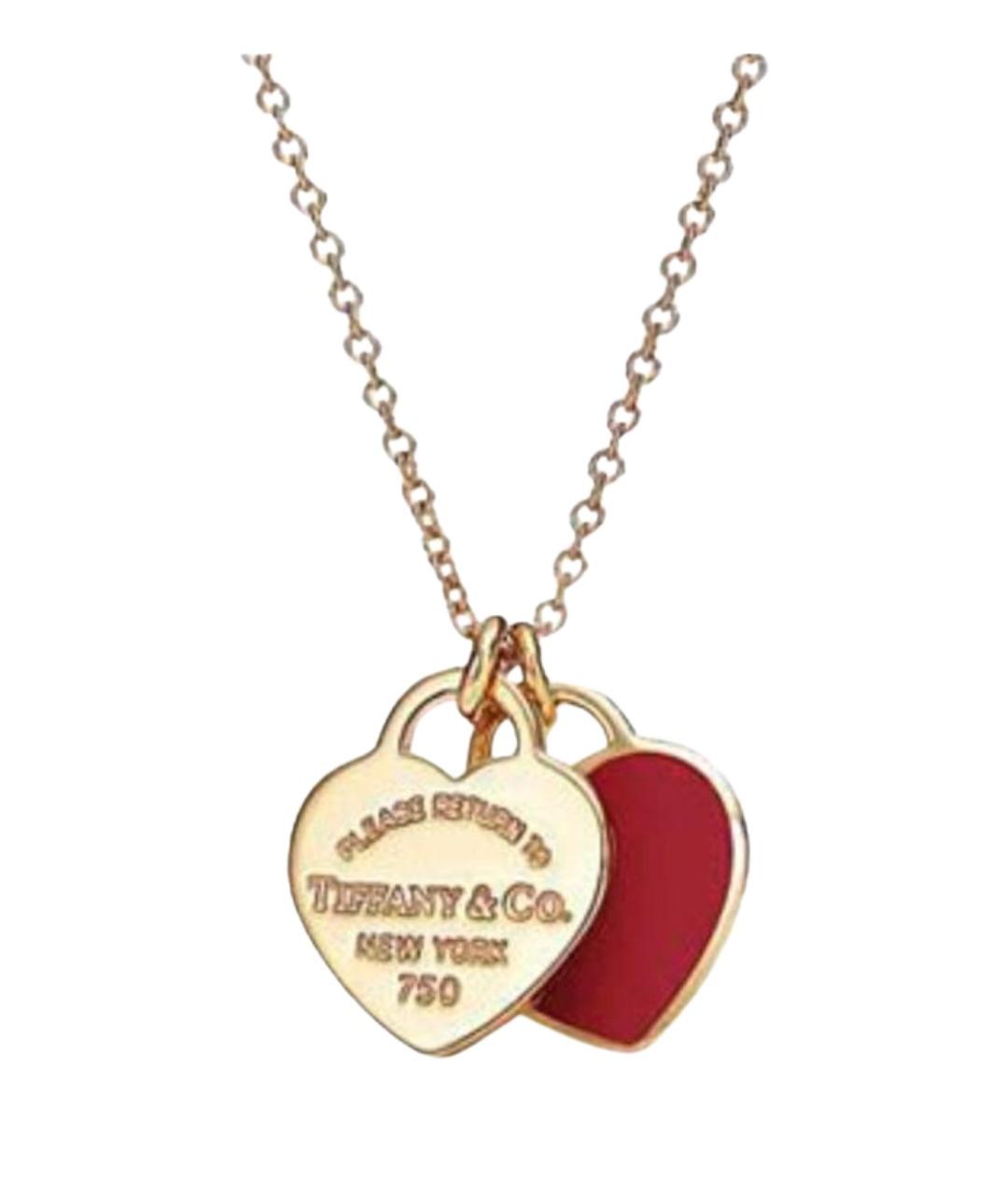 TIFFANY&CO Бордовая подвеска из желтого золота, фото 1