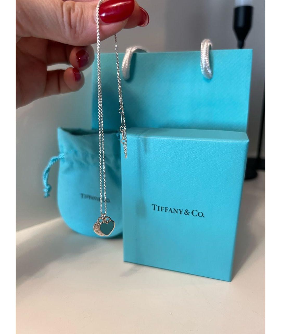 TIFFANY&CO Бирюзовая серебряная подвеска, фото 3