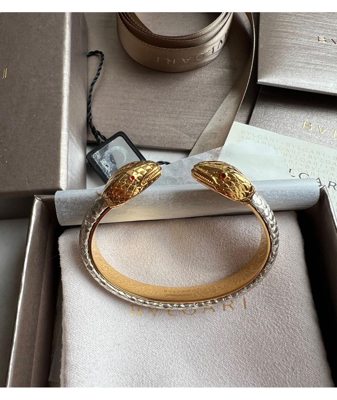 BVLGARI Бежевый кожаный браслет, фото 6