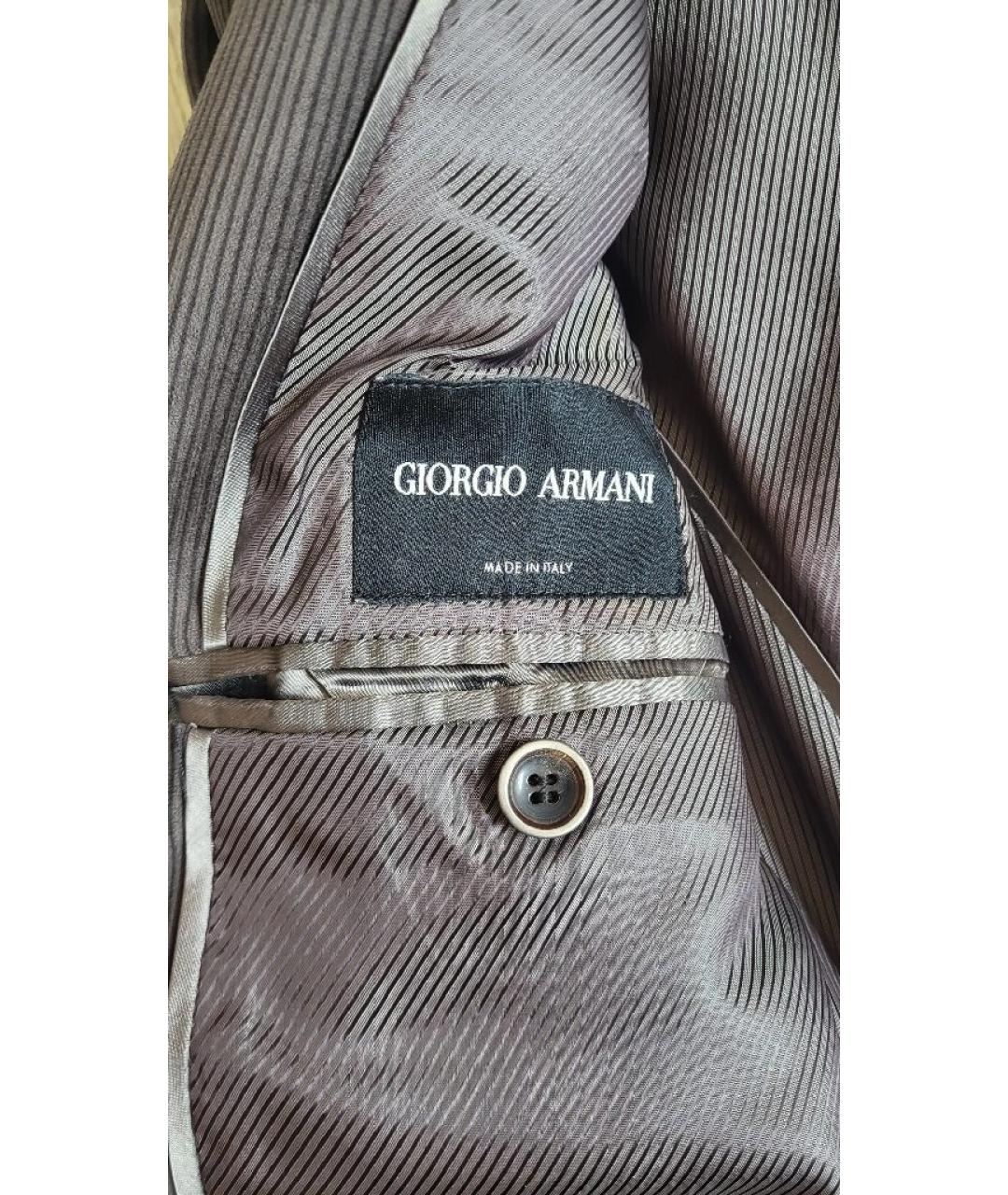 GIORGIO ARMANI Коричневый хлопковый пиджак, фото 4