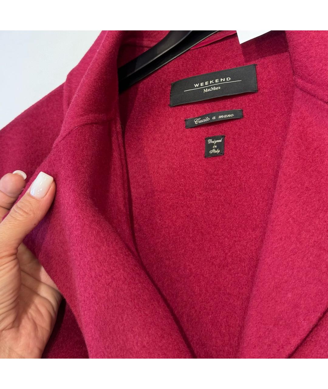 WEEKEND MAX MARA Коралловое шерстяное пальто, фото 4