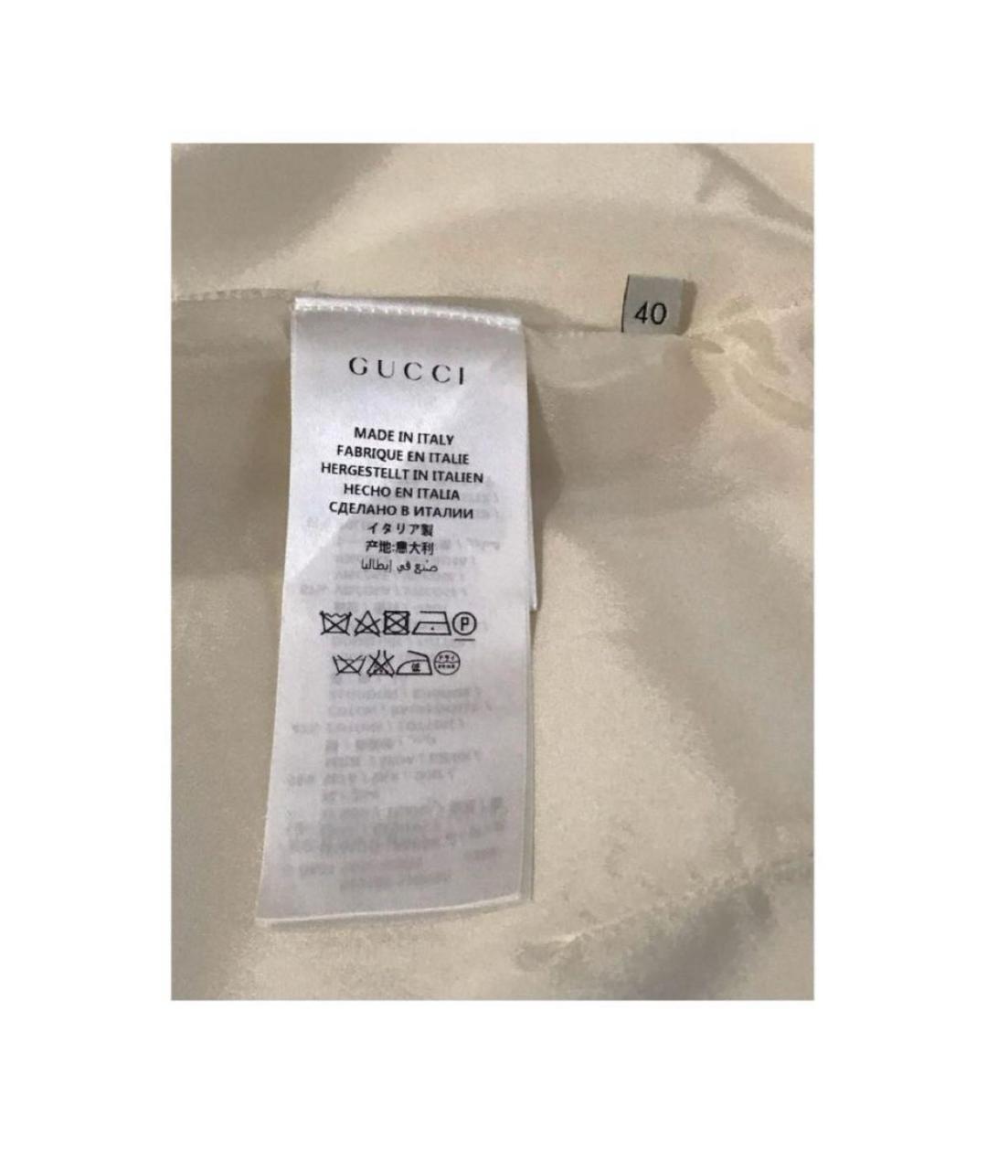 GUCCI Бежевая шелковая юбка мини, фото 5