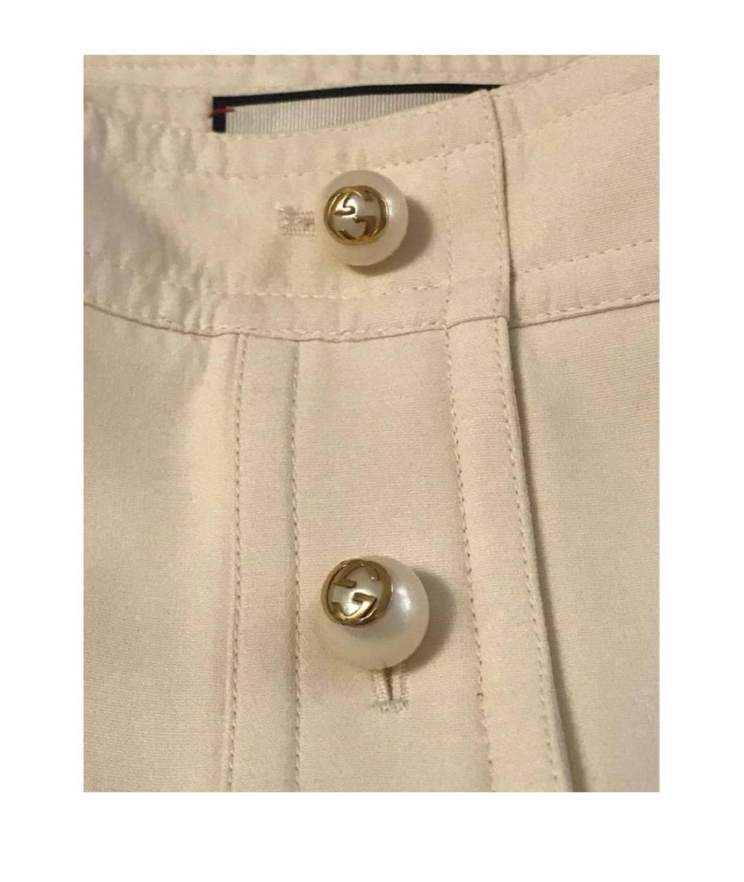 GUCCI Бежевая шелковая юбка мини, фото 3