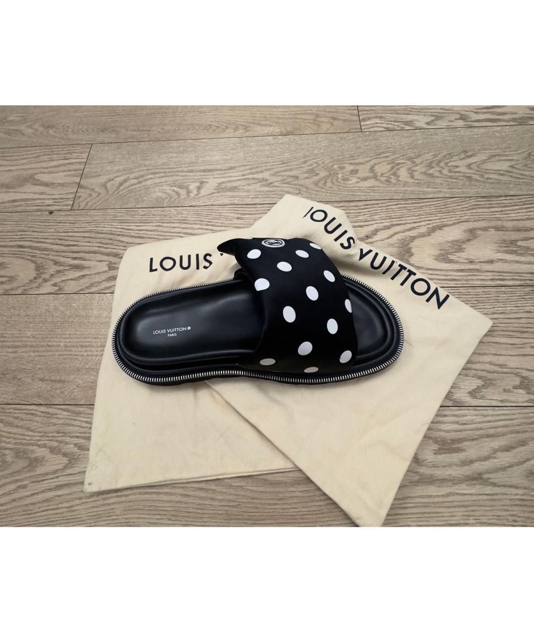 LOUIS VUITTON Черные шлепанцы, фото 7