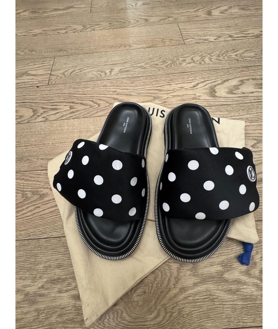 LOUIS VUITTON Черные шлепанцы, фото 2