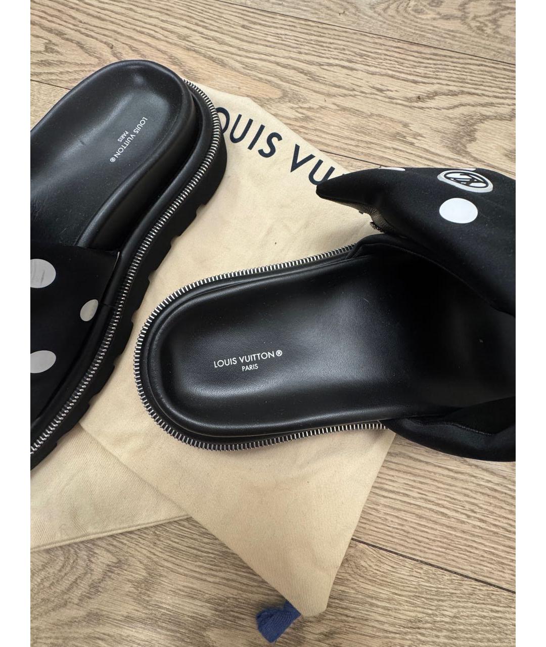 LOUIS VUITTON Черные шлепанцы, фото 5
