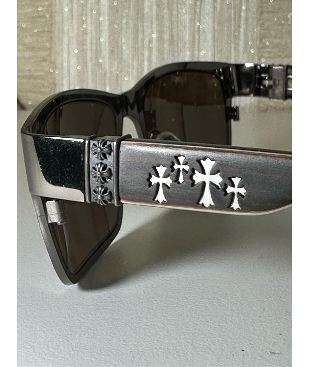 CHROME HEARTS Черные металлические солнцезащитные очки, фото 3