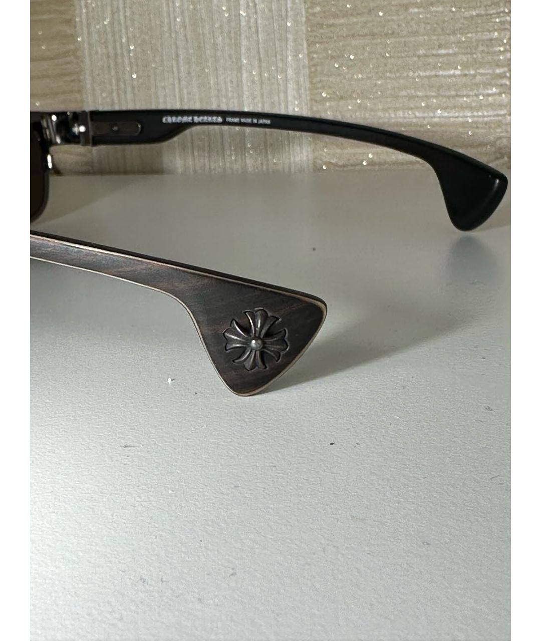 CHROME HEARTS Черные металлические солнцезащитные очки, фото 4