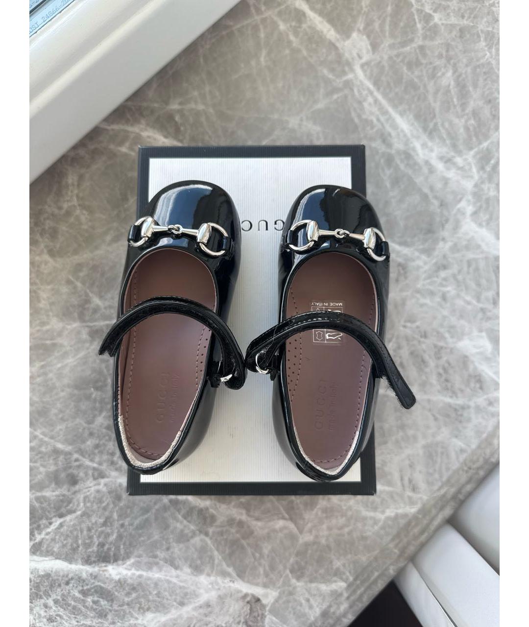 GUCCI Черные балетки и туфли из лакированной кожи, фото 3