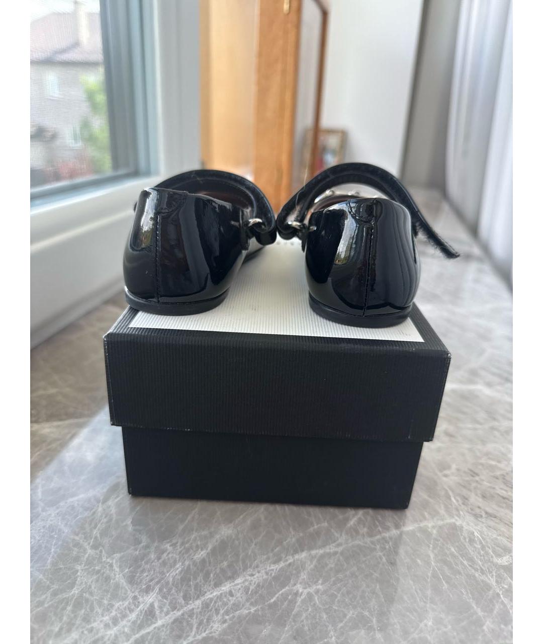 GUCCI Черные балетки и туфли из лакированной кожи, фото 4